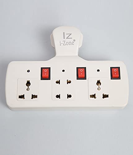 Elegant casa Board Electrical cord6 Amp 4+3 Hanging Multi-Plug Board Universal Switches, Led Indicator for Laptops, Mobile Charging, and Small Appliances, White, 1 Piece