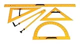 School Smart Drafting Tools Kit, Yellow, Set of 5