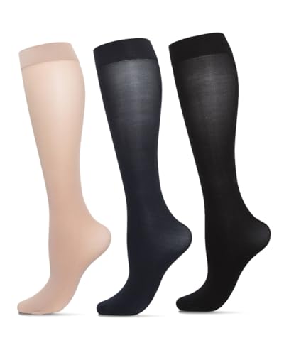 MeMoi 3 Pair Women's Opaque Solid Color Microfiber 40 Denier Trouser Socks2