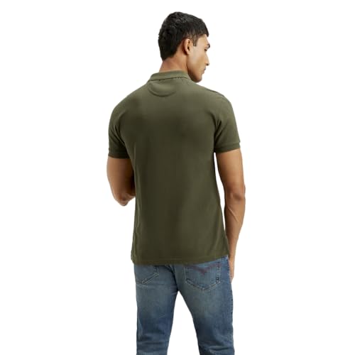 Image of Levi's Men's Solid Slim Fit Polo T-Shirt Olive