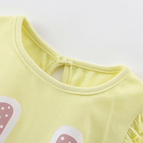 Image of Toddler Girls Bunny T-Shirt Cotton Baby Short Sleeve Easter Outfits Rabbit Shirts Soft Summer Casual Tee Tops