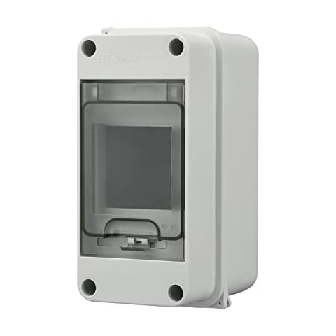 3Way Distribution Protection Box IP65 Waterproof Transparent Cover Power Distribution Protection Box Distribution Junction Box for Circuit Breaker Outdoor Indoor on The Wall (HT-3WAY) Cover