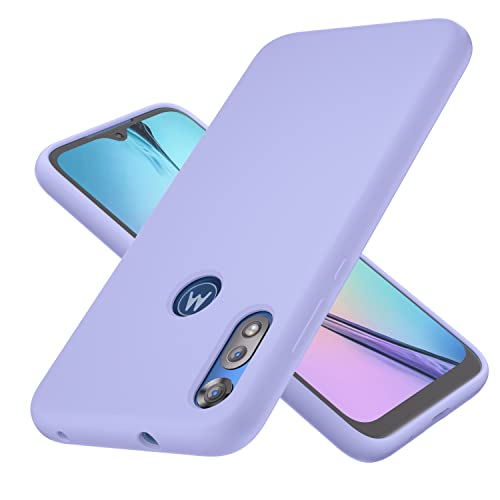 NUIMADL Moto E 2020 Case 6.2 inch (2020), Soft Liquid Silicone Protective and Anti-Scratch Microfiber Lining Shockproof Compatible with Motorola E 2020 Cover (Lilac Purple)