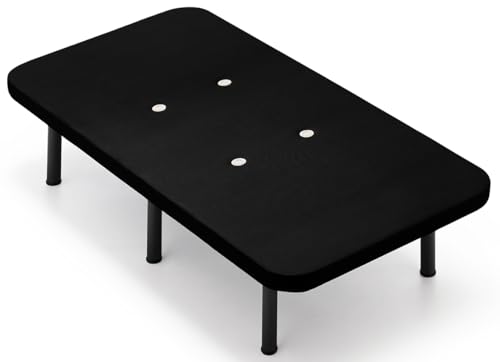 Habithor - Base Tapizada 3d Color Negro Fabricada Con Estructura De Acero Reforzada Patas Cilíndricas Incluidas Altura Final 37 Cm Medida: 90x190 Cm Fabricado En España