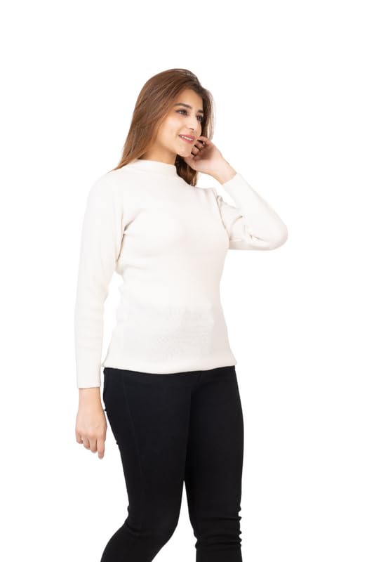 Image of TWENTY ME Winter Wear Casual Solid Acrylic Soft & Warm High Neck Skivvy for Women's