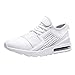 Scarpe Minimalista Trail Runner Largo a Piedi Nudi Ispirato di Grandi Dimensioni Alto Cuscino d'Aria Elastico Bottom Sneakers Scarpe da Corsa Intrecciate (40 EU,Bianca)