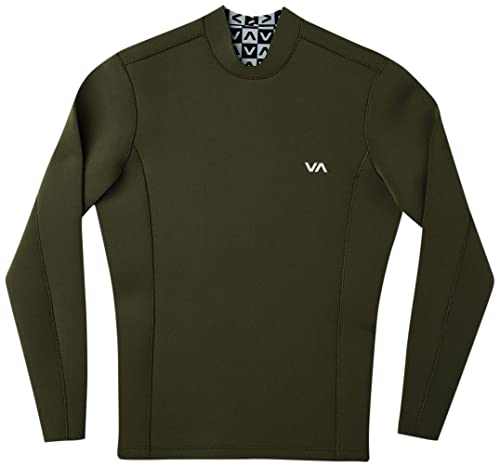 RVCA メンズ スタンダード バックジップ ネオプレン ウェットスーツ ジャケット, オリーブ, Large