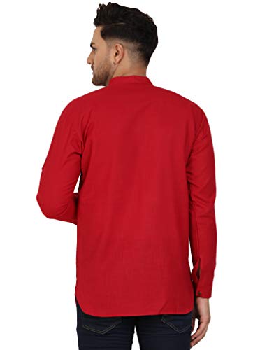 SKAVIJ Mannen Tuniek Viscose Casual Kort Kurta Overhemd Normale Pasvorm Jurk - Image 3