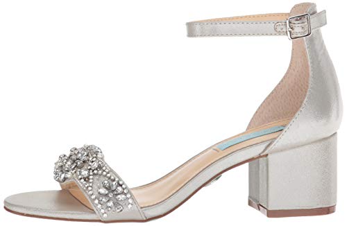 Betsey Johnson Blue Women's Sb-Mel Heeled Sandal, Silver, 8 M Us #TOP7