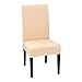 Stuhlhusse,Modernes Beigefarbenes Einfarbig Sitzbezug Stretch Elastisch Abnehmbar Waschbar Universal Verstellbarer Stuhl Umfasst Speisen Sitzbezug Hotel Abdeckung Für Hochzeit Home Küche Esszimmer