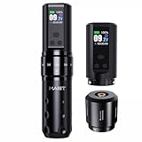 Mast Fold2 Pro Kit de Tatouage Sans Fil Complet avec 2 Batteries 2000 mAh Power Supply for Long Time, Cartouches d'encre Noire pour Tatouage Black