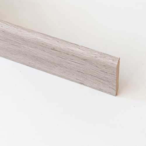 10 PZ Di BATTISCOPA IN MDF ROVERE GRIGIO MM.10X70X2400
