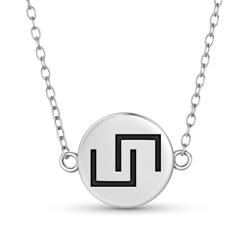 AIEGNOS 925 Sterling Silver Hopi Nakwách Pendant Trendy Jewelry Lobster Clasp Necklaces Birthday Valentines Day Gifts for Girlfriend Wife Women 19.6 inches