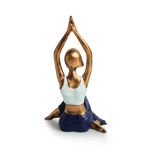 Image of ExclusiveLane 'Yoga Lady Staute' Showpiece for Home Decor (Resin, 10.9 Inch, Handcrafted) |Decorative Items for Living Room Show Pieces for Home Decor Living Room Curios Showpieces for Gifts