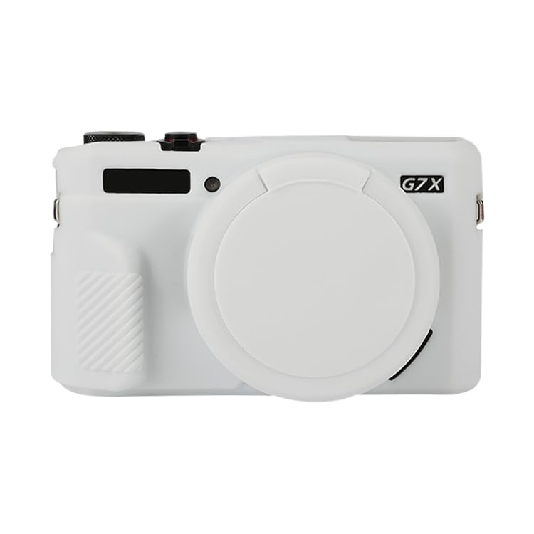 Havilah for Canon PowerShot G7 X Mark II / G7X2 Soft Silicone Protective Camera Case with Lens Cover(White)-picture-29