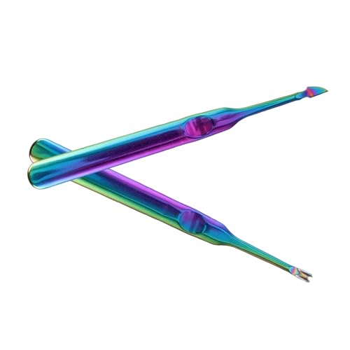 Didiseaon 2Pcs Stainless Steel Cuticle Remover Double Sided Dead Skin Fork and Cuticle Cutter for Nail Art and Manicure Precision Tools for Home and Salon Use