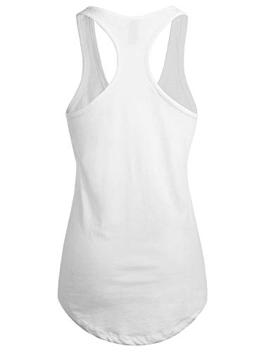 Ma Croix Essentials Womens Racerback Tank Top Active Yoga Gym Workout Jersey (X-Large/3hc01_White)