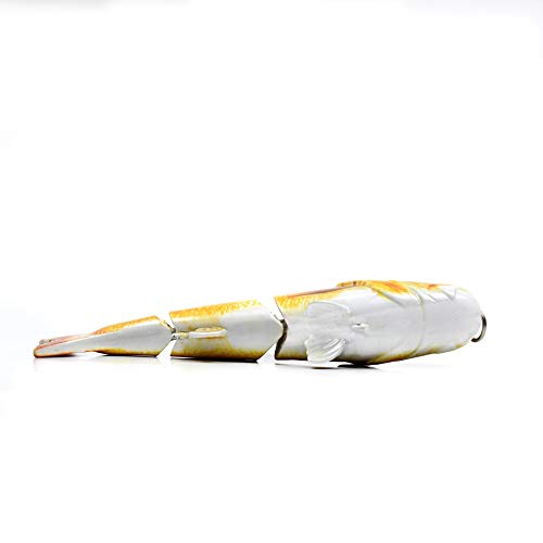 Yialia Isca de pesca biônica isca afundando corpo duro isca de pesca de 3 segmentos isca de pesca mu