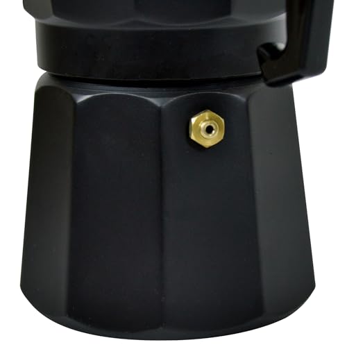 Image of THE BEAN CO Classic Moka Pot | Premium Aluminium | Stovetop | Espresso Coffee Maker (300 ml, Black)