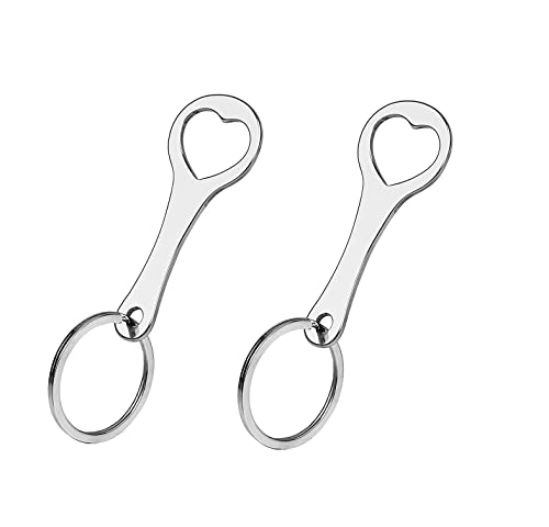 YuanMO66 Einkaufswagenlöser aus Edelstahl Edelstahl Einkaufswagen Schlüsselanhänger Einkaufswagenchip Schlüsselanhänger öffnet Frontlader- und Seitenschubfach Cover