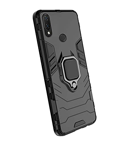 Image of Pikkme D5 Tough Armor Bumper Back Cover Case for Huawei Nova 3i |Ring Holder & Kickstand in-Built (Black)