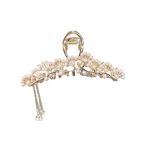 Pince à cheveux gland perle creux ventilateur argent - 8