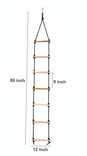 Image of Ashish Rope Climbing Ladder Indoor /Outdoor for Kids - Ninja Ladder, Kid Ladder for 4 to 10 Years (Black)