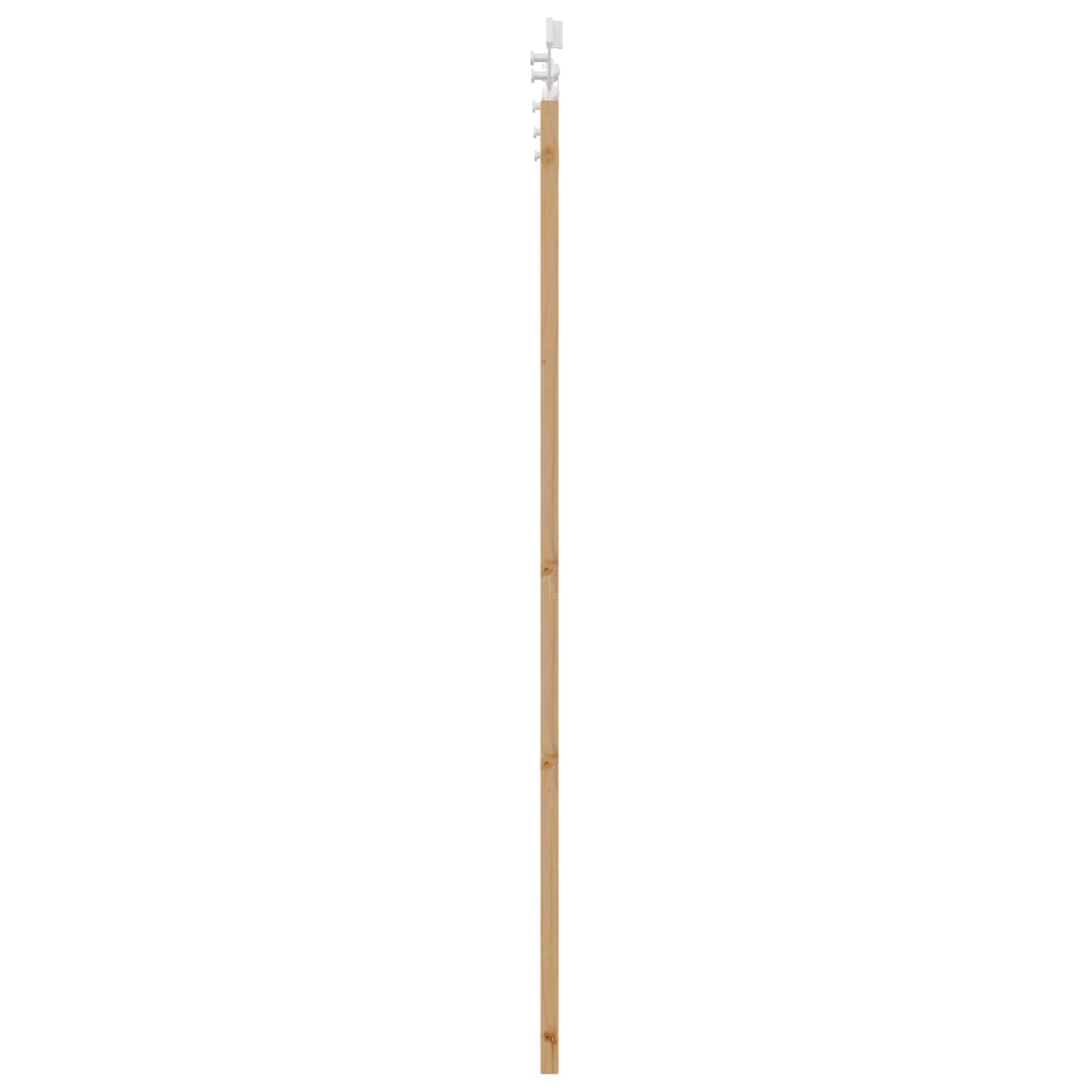 Porta scorrevole in legno di pino massello, 86 x 198,5 cm, divisorio con sistema scorrevole per interni, bianco e legno