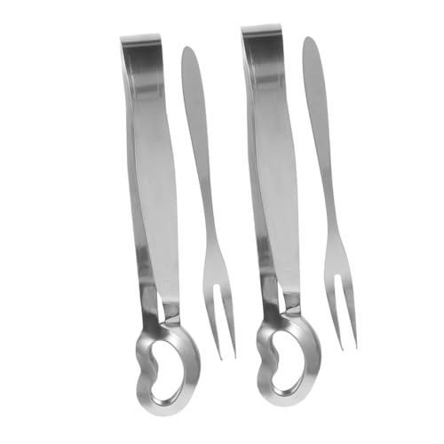 LIFKOME Ensemble Pour Escargots 4 Pièces Acier Inoxydable Pinces Et Fourchettes Service Fruits De Mer La Cuisine Maison Et Restaurant