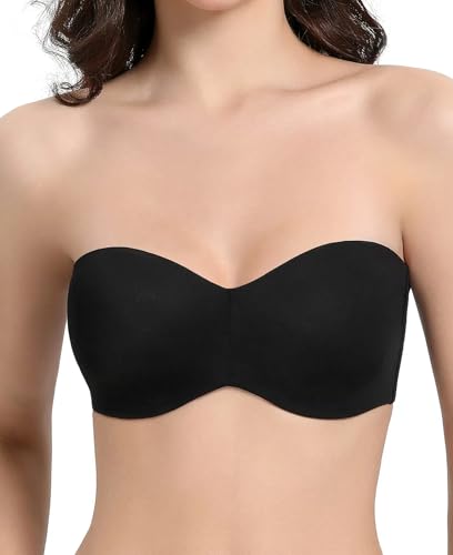 Image of HACI Women's Minimizer Strapless Bra Anti-Slip Underwire Bandeau Plus Size