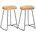vidaXL Madera Maciza de Mango 2X Taburetes de Bar Gavin Mobiliario Decoración Pub Sillas Altas Diseño Elegante Sencillo Resistentes 45x40x62cm