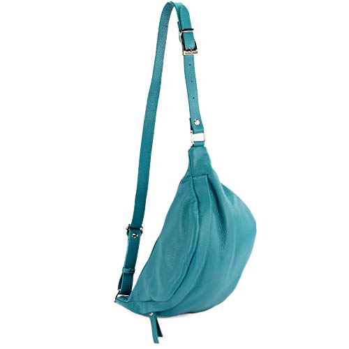 GHS Unisex Bauchtasche Aus Weichem Nappa-Leder – Mit Mehreren Reißverschlussfächern, Schlichtes Design