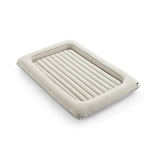 GOPLUS Cama Inflable para Niños, Cama de Viaje Hinchable con Colchón Desmontable, Colchón Portátil Infantil con Bomba y Bolsa de Almacenamiento para Hogar y Viaje, para Niños de 18-24 Meses (Gris)