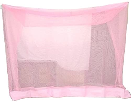 Image of Ans King Size Mosquito Net for 7x7 ft Double Bed - Premium Pink Nylon, Highly Durable, Easy Installation, Full Protection, Breathable & Lightweight - Ideal for Home & Travel
