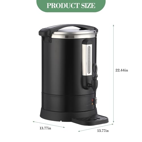 Image of 100-Cup (14L) Commercial Coffee Urn - Stainless Steel Electric Hot Beverage Dispenser with Fast Brew & Double-Wall Insulation, Easy to Clean for Large Events, Catering, Churches, and Gatherings