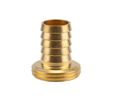 GARDENA Brass Hose Fitting 1-Piece: Screwing Of Highquality Brass, 33.3 mm (G 1 ") - Thread, For 19 mm (3/4") - Tubing (7148-20)