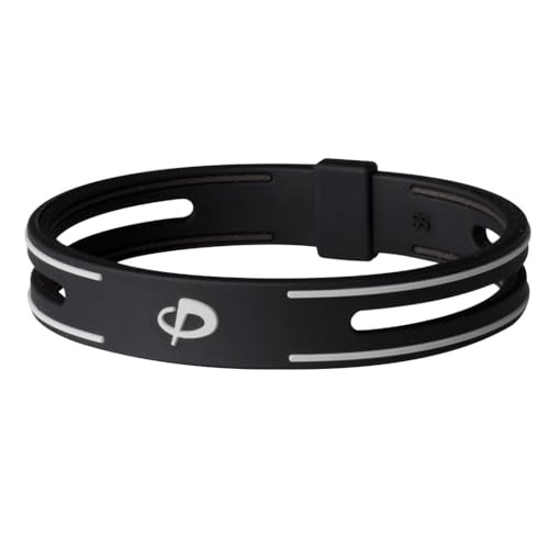 Phiten S-PRO Bracelet - Waterproof Sport Silicone Bracelet Wristband for Alternative Healing - Power Elastomer Zone - Black, 6.75 Inch