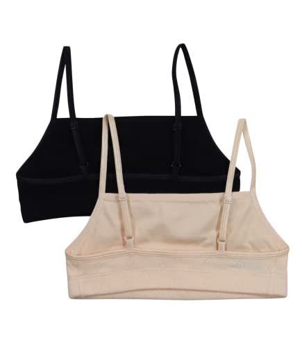 Hanes Girls' Pointelle Square Neck Bralette 2 Pack2