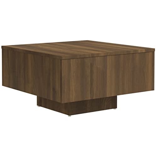 vidaXL Table Basse Table d'Appoint Meuble de Salon Bout de Canapé Salle de Séjour Intérieur Chêne Marron 60x60x31,5 cm Bois d'Ingénierie