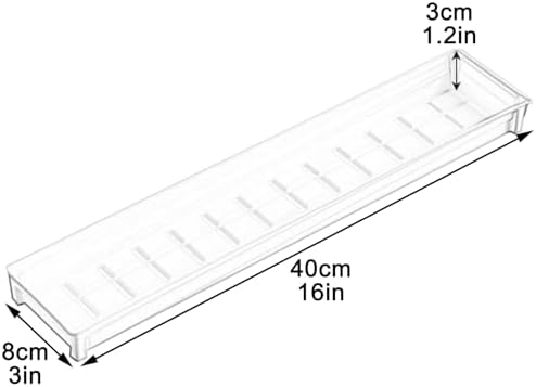 Plastic Plant Drip Tray with Water Storage Plug - Thickened Multi-Functional Pot Water Collector for Indoor/Outdoor Use (White, 43x10x3cm/17x4x1.2in)