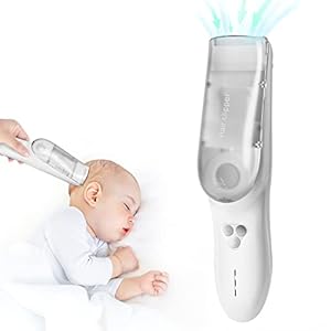 Baby Hair Clippers with Vacuum, Ultra Silent Cordless Hair Trimmer for Kids & Toddlers, Rechargeable Waterproof Haircut Kit with 3 Guide Combs, Ceramic Blade, Safe & Easy for Infant and Children