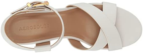 Aerosoles Women's Warner Wedge Sandal, Eggshell, 7 | Image 4