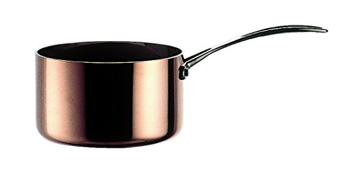 MEPRA Toscana Casseruola 1 Manico, 16 cm, Trimetallo Acciaio Inossidabile 18/10, Alluminio e Rame