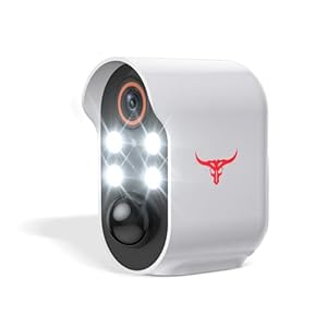 1080p Security Camera Wireless, AI Human Detection, PIR Motion Detection, 2.4GHz Wi-Fi Support, 2-Way Talk, Outdoor Surveillance Bullet Cam, Color Night Vision (4 Spotlights)