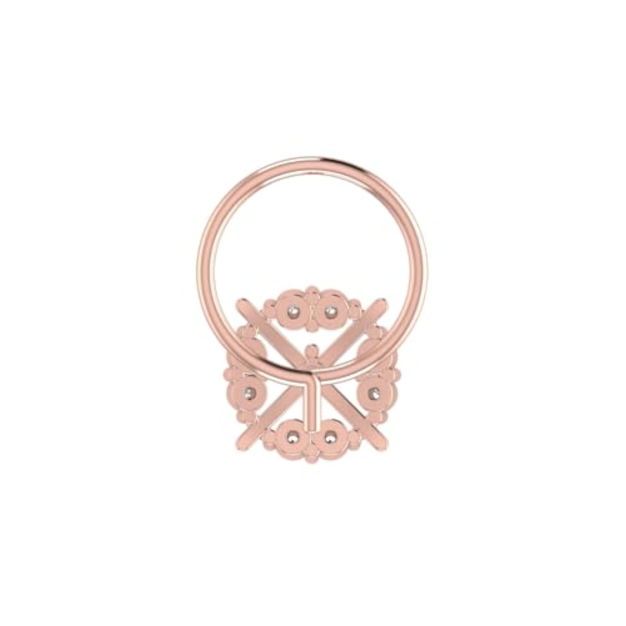 Women's 9K BIS Hallmarked Rose Gold Stud Nosering
