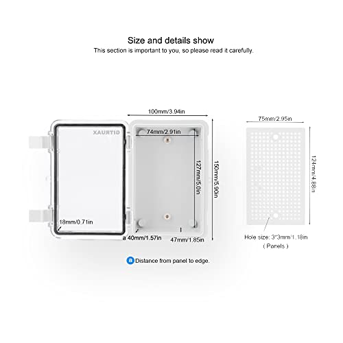Gitruax Waterproof Electrical Enclosure Box 5.9"X3.9"X2.8"T Outdoor Junction Box Plastic Abs And Transparent Lid Of The Project Box-Grey #TOP2