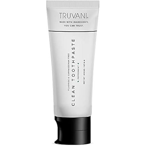 Truvani Clean Fluoride Free Toothpaste - Natural Paraben & Carrageenan Free Toothpaste - Peppermint (4.5 oz) Cover
