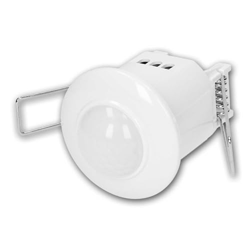 Mini Detector de Presencia IR OR-CR-283: Detector de Movimiento de 360° con Sensor PIR para Montaje en Techo, Alcance de 6 m, Ajustable, empotrable, Color Blanco