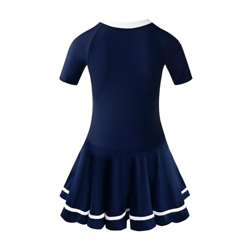 Image of karrack Girls Swimsuit Beach Sport Skirt hemt One Piece Swimsuit UPF 50+ Sun Protection Bathing Suits