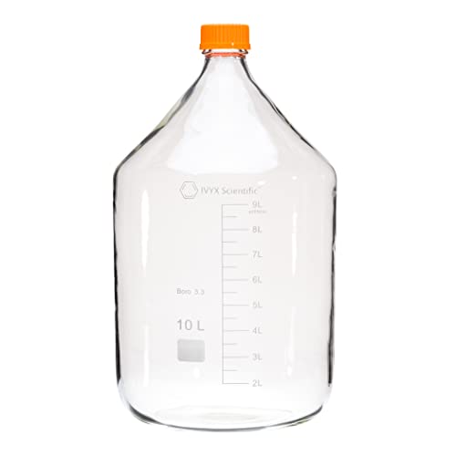 Runde Medien-Aufbewahrungsflasche, Borosilikatglas, mit GL45-Schraubverschluss (eine Flasche 10.000 ml/10 l) Cover